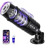 Honeyexp Masturbator Sexmaschine Maschinen & Geräte Masturbieren für Männer mit 7 Modi Teleskopfunktion und Rotation, Sex Spielzeug für die Männer, Penis App-Steuerung LCD Display Masturbatoren