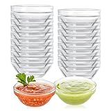 PORFOYO Dessertschalen Glas, 20 Stück Dipschalen 75ml, 7,5 cm kleine Glasschale rund Mini, Dip Schälchen, Glasschälchen für Saucen Dressings Vorspeisen Konfitüre Spülmaschine und Mikrowelle Geeignet