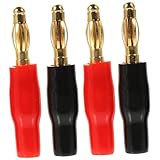 MUELODSIC 4 Stück Teiliges Vergoldet Lautsprecherkabel Stecker für Heimkino Receiver Surround systeme Kabelanschluss Robust Langlebig