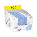 LILLYDOO Baby Feuchttücher mit 99% Wasser, 300 Stück (5 x 60), 100% plastikfreies Tuch, ohne Parfüme & mild wie Watte und Wasser