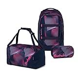 Satch Pack Schulrucksack Set 3tlg. inkl. Schlamperbox und Sporttasche (Seismic Pink)