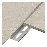 XRQBYUX 3 * 100 cm Übergangsleiste L-Profil Bodenleiste zum Kleben für Fliesen Laminat & Parkett Türschwellen Leiste- Übergangsprofil Übergangsschiene(Gray,6mm)