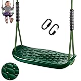 WWFFEN Schaukel Garten, Rutschfester Baum Schaukel Sitz Set mit verstellbarem Seil und Karabinern Outdoor Erwachsene Schaukel Spielplatz Schaukel Hinterhof Garten Spiel Set, 200kg/Grün
