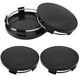 Roinaid 4 Stück Nabendeckel 60mm Universal Radnabenkappen Hochwertiges ABS Nabendeckel Radnabenabdeckung OD 60mm ID 56mm, Polierte Oberfläche Kompatibel mit Den Meisten Autofelgen (Schwarz).