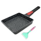 Bobikuke Tamagoyaki Pfanne Antihaft Omlettenpfanne, Rechteck japanische pfanne mit Abnehmbarer Griff, Geeignet für alle Herdarten, Backofen und spülmaschinenfest, 19 x 16 cm
