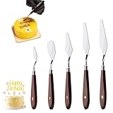 5 Stück Streichpalette Set, Torten spachtel Back Set, Palette Messer Set, Palettenmesser, Edelstahl Palette Messer, Edelstahl Winkelpalette Torte, Torten Spachtel für Verteilen von Sahne Kuchen