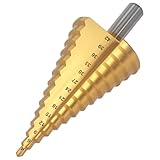 Stufenbohrer, 14 Stufen Bohrer 4-42 mm/0.16-1.65 Zoll, Spiralnut Hochgeschwindigkeitsstahl Kegelbohrer für Holz Kunststoff Metall DIY Peeling