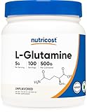 Nutricost L-Glutamin Pulver (500 Gramm) Geschmacklos - Glutenfrei & Nicht-GMO, 100 Portionen