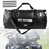 RATSTONE Motorrad Tasche,Motorrad Hecktasche Gepäckrolle,Wasserdicht,Großes Fassungsvermögen 80 Liter,Geeignet Für Motorräder,Wandern,Radfahren,Reisen,Camping,Outdoor,Kajakfahren(Schwarz)