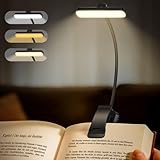 Nixtrve Leselampe Buch Klemme, 24 LED Buchlampe Klemmleuchte, Stufenlos Dimmbar, 3 Farbtemperatur Modi, USB-C Wiederaufladbar, 360° Flexibel, Augenschonendes Leselicht Für Erwachsene & Kinder Im Bett