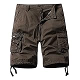 Cargo-Shorts für Herren, groß, hoch, leicht, Golf-Shorts, schnell trocknend, elastische Taille, Arbeitsshorts, Outdoor, Wandern, Jogger, Z01-Caffee, XXL