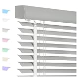 Aluminium Jalousie, 2.5cm Lamellen Jalousette, Sichtschutz Und Sonnenschutz Horizontale Verdunkelungsrollos Für Türen Und Fenster, Wand- Und Deckenmontage, Anpassbare Größe(Silver Gray,B130xH110cm)