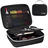 ProCase Friseurtasche Ölbeständige Tragetasche für 2 Haarschneider Scheren und Zubehör, Friseur Werkzeugtasche Trimmer Organizer Tasche Aufbewahrungsbox für Friseur Zubehör Friseurbedarf -Schwarz