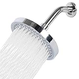 Inscrip Kopfbrause Regendusche mit Duscharm, 6 Zoll Hochdruck Kopfbrause Wassersparend, Duschkopf Regendusche mit Anti Kalk Düse, Runder 360° Verstellbarer Sparduschkopf, G1/2 für Badezimmer (Silber)