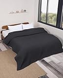 nottoc Tagesdecke Grau 160x220cm - Premium Waffelpique 100% Baumwolle - Leichte Sommerdecke in Waffeloptik - Baumwolldecke als Bettüberwurf, Sofaüberwurf, Couch überwurf - Sofadecke