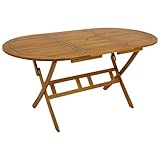 DEGAMO Gartentisch Klaptisch Landhaus 85x160cm, Akazie braun geölt, FSC®-Zertifiziert, klappbar, Outdoor