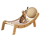 Katzenliege Kratzmöbel - Katzenstuhl Kratzbrett Mit Spielball | Katzenhängematte Stuhl | Katzenstuhlkratzer | Wellpappe Haustiermöbel Für Langeweile Auf Balkon Sonnenbaden Drinnen Draußen