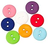50 Stück bunte Harzknöpfe 18mm 2-Loch rund im Mix - Knöpfe Kinderknöpfe Knopf aus Harz 2-Loch-Knöpfe Bastelknöpfe zum basteln annähen Nähen an Kinderkleidung