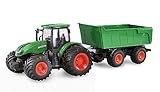 Amewi 22635 RC-Traktor mit Kippanhänger, Licht & Sound, 1:24 RTR grün