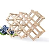 ZLASS Weinregal Weinregal Klappbarer Haushalt Weinhalter Wein Display Rack Wohnzimmer Holzweinschrank Rack Décor Weinregale (Color : Wood)