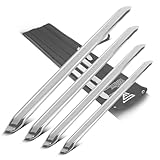 STAHLWERK Hebeleisen 4er Set 500 | 600 | 700 | 800 mm Kfz Reifeneisen | Montiereisen | Montierhebel | Reifen-Montageeisen | Reifenhebel aus verchromtem Mangan-Stahl für Reifenwechsel