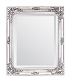 Select Mirrors Rhone Wandspiegel - Französischer Vintage, Antiker Barockstil - 50cm x 60cm (Antik Silber)