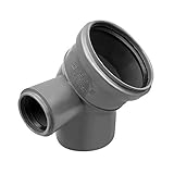 Bogen Kunststoff HT-Rohr Installation Abwasser 110 x 50 mm 45° 90° Grau NEU (45° Links)