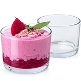 KONZEPT 12er Set Dessertgläser 200 ml – stapelbare, transparente Dessertschalen aus Glas – perfekt für Tiramisu, Panna Cotta, Pudding & Schichtdesserts