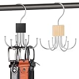 2 Stück Gürtel Krawattenbügel Aufbewahrung, 360° Drehbarer Metall Gürtelhalter für Organisation und Aufbewahrung von Schrankzubehör, Krawatten, Mützen, Gürtel, Schals