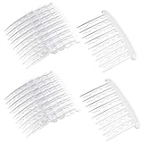 12 Stück Haarkamm zum Stecken, Transparente Seitenkämme für Gaare 8 * 5.3cm Steckkamm Haare Einsteckkamm Haarspange Spaltzahn Steckkamm für Feines Haarzubehör Frauen Mädchen Braut Hochzeit Haare