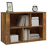 Gecheer Sideboard Bücherschrank Mit Mehreren Fächern Beistellschrank Aufbewahrungsschrank Kommode Schrank Anrichte Standschrank Küchenschrank 80 x 30 x 54 cm (B x T x H) Holzwerkstoff Räuchereiche