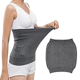 mizikuu Winter Nierenwärmer, Kaschmir Rückenwärmer Elastisch Taille Unterstützung Warm Bauchwärmer Taille Wärmer Leibwärmer Für Hexenschuss Rückenschmerzen Für Damen Herren, Grau