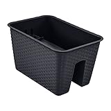 PAFEN Geländerkasten Blumenkasten Rattan-Optik DRLB400 13L anthrazit Balkonkasten Kasten