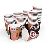 Inoverse 100 stück Pappbecher, Einweg Coffee to Go Becher - 200ml, Kaffee to go Becher Pappe, 8oz Trinkbecher für Tee, Einwegbecher, Papierbecher, Kaffeebecher to go, Kaffeetassen, Ø 80 mm