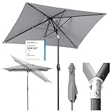 Sekey Aluminum Sonnenschirm 210 × 140 cm Sonnenschirm Balkon Sonnenschirm Rechteckig für Balkon Garten & Terrasse Sonnenschutz UV 50+
