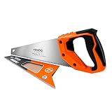 KENDO Fuchsschwanz Säge 450 mm – 7 Zähne/Zoll – Handsäge Holz – FastCut – mit ergonom. Bi-Materialgriffen – Holzsäge mit gehärteter, dreifach geschliffener Verzahnung