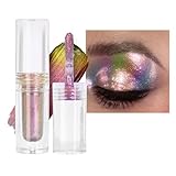 Flüssige Chamäleon Lidschatten, Metallic Schimmer Changing Liquid Eyeshadow, Langanhaltend & Wasserfest Glitzer Lidschatten, Holografische & Multichrome Augen Make-up, Fantastischer Farbwechseleffekt