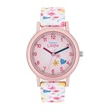 Prinzessin Lillifee Armbanduhr Mädchen Kinder Quarzuhr Analog, mit Textil Armband, 3 bar Wasserdicht, Kommt in Uhren Geschenk Box