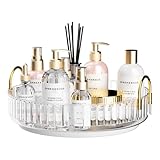 MOACC Make Up Kosmetik Organizer, 360° Drehbar Aufbewahrung, Schmink Organizers für Dresser Schminktisch Skincare Aufbewahrungssystem, 1 Schicht, Klar