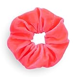 Leirinik Velvet Scrunchie neon pink 1er Pack - 14 cm - hochwertiger Haargummi aus 100% Polyester - Samt Optik für Damen & Mädchen - alle Haartypen - haarschonend