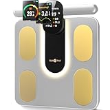 Körpergewichtswaage, Runstar Digitale Badezimmerwaage, intelligente LED-Anzeige, 13 Körperanalysegeräte, synchronisierte Gewichtswaage, BMI-Babymodus mit Starfit-App, 181kg