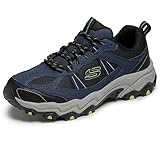 Skechers Herren Stamina at Upper Stitch Trekking Low Cut, Navy Synthetic/Mesh/Black Trim, 41 EU