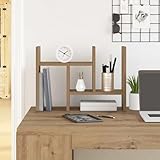 Gecheer Schreibtisch Organizer, 34.5x15.5x35.5 cm Holzdesign mit Ablagefächern und Schublade, Eichenholzoptik für Büro oder Homeoffice869204