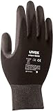 Uvex 10 Paar unipur 6639 Arbeitshandschuhe - Schutzhandschuhe für die Arbeit - EN 388 - Schwarz/Grau - 07/S