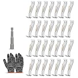 ROYJJ Dachrinnenaufhänger, 12,7 cm, tragbar, stabile Halterungen mit Schrauben, praktisch für Dachrinnen, Reparatur, einfache Installation, 28 versteckte Dachrinnenhaken, 28 Stück