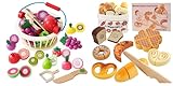 Smartwo Holzobst zum Schneiden und Brot Lebensmittel Spielzeug Bundle