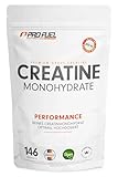 ProFuel Creatin Monohydrat Pulver 500g - Kreatin in mikronisierter Qualität - Creatine-Monohydrate optimal hochdosiert - reines Creatin-Pulver ohne Zusätze, 100% vegan - für 146 Anwendungen
