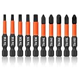 BAIDETS Pro Schrauber Bit Set - Schraubendreher Torx Bits Set 10 Stück (T10/T15/T20/T25/T30/PH1/PH2/PH3/PZ1/PZ2), 50mm Länge, Schrauber-Bit, 1/4' Sechskantschaft, mit Spender-Box