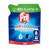 Pril Mix & Clean Konzentrat zum Auffüllen (120 ml), Handgeschirrspülmittel mit höchster Fettlösekraft, für sauberes Geschirr auch in kaltem Wasser, 82% weniger Plastik
