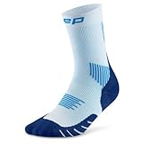 CEP - Kurze Laufsocken mit Kompression für Herren, Core 5.0 Mid Cut, Größe IV/L / 42-45, ice/blau